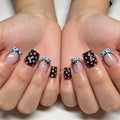 Press-On Nails Durable Acrylic Polka Dot & Bow