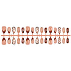 Press-On Nails Elegant Floral Peel-And-Stick Long-Lasting