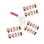Press-On Nails Elegant Floral Peel-And-Stick Long-Lasting