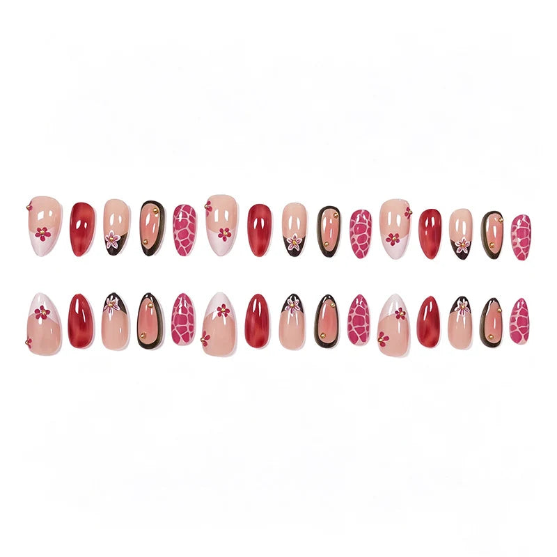 Press-On Nails Elegant Floral Peel & Stick 30-Piece