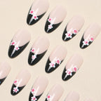 Press-On Nails Elegant Floral Self-Adhesive & Reusable