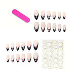Press-On Nails Elegant Floral Self-Adhesive & Reusable