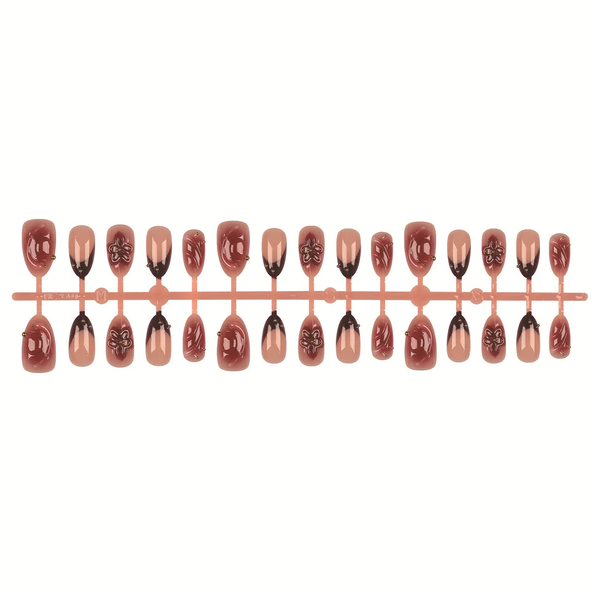 Press-On Nails Elegant Mixed Nail Art Easy Application