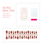 Press-On Nails Elegant Mixed Nail Art Easy Application