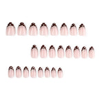 Press-On Nails Elegant Tip Champagne & White Reusable