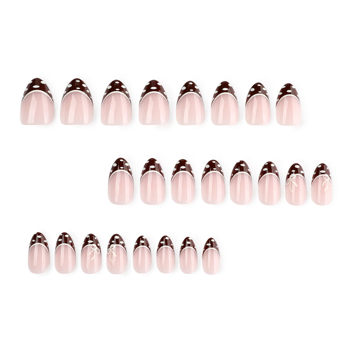 Press-On Nails Elegant Tip Champagne & White Reusable