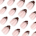 Press-On Nails Elegant Tip Champagne & White Reusable