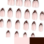 Press-On Nails Elegant Tip Champagne & White Reusable
