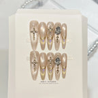 Press-On Nails Embellished Double-Sided Adhesive Set of 10