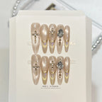 Press-On Nails Embellished Double-Sided Adhesive Set of 10