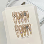Press-On Nails Embellished Double-Sided Adhesive Set of 10