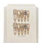 Press-On Nails Embellished Double-Sided Adhesive Set of 10