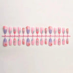 Press-On Nails Extended Acrylic Hand-Painted Floral