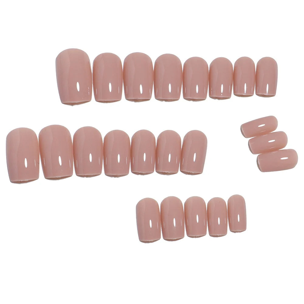 Press-On Nails Extra-Long Natural Look Glue-Free Set of 24