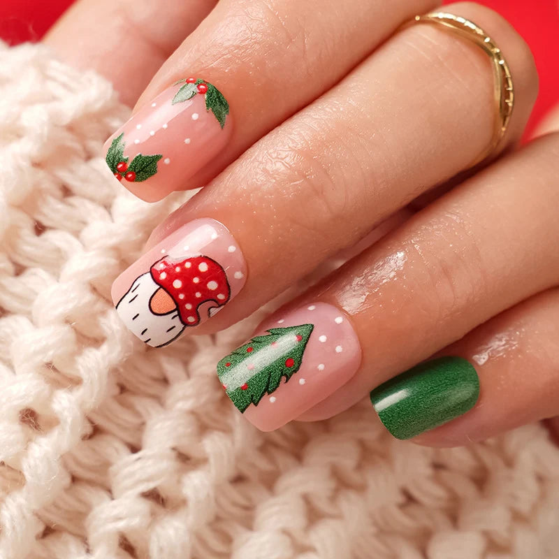 Press-On Nails Festive Designs Buffing Strips & Gel Polish