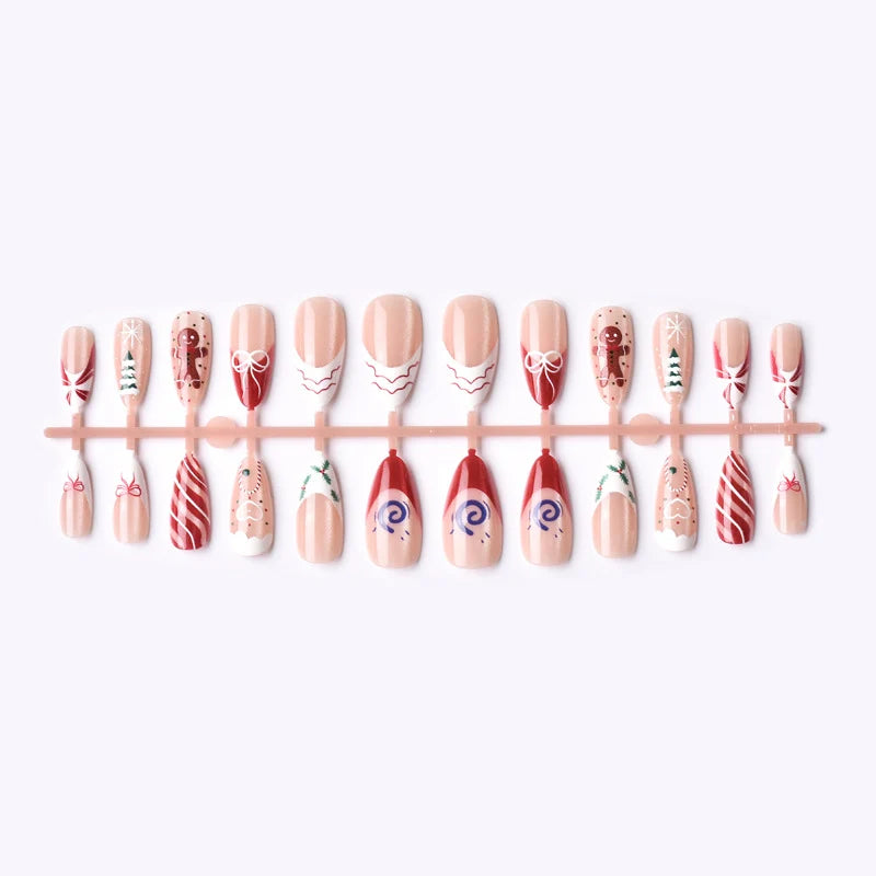 Press-On Nails Festive Designs Peel-And-Stick Comfort Fit