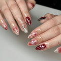 Press-On Nails Festive Glitter & Floral Easy Application