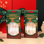 Press-On Nails Festive Winter Design Easy-Apply Adhesive