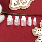 Press-On Nails Festive Winter Design Easy-Apply Adhesive