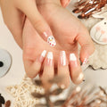 Press-On Nails Festive Winter Design Easy-Apply Adhesive