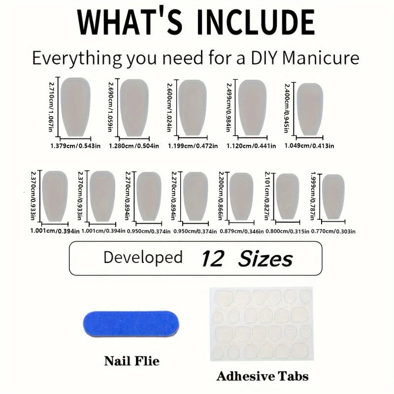 Press-On Nails Floral Accent Acrylic Adhesive Tabs