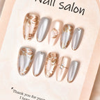 Press-On Nails Floral Accent Acrylic Easy Application
