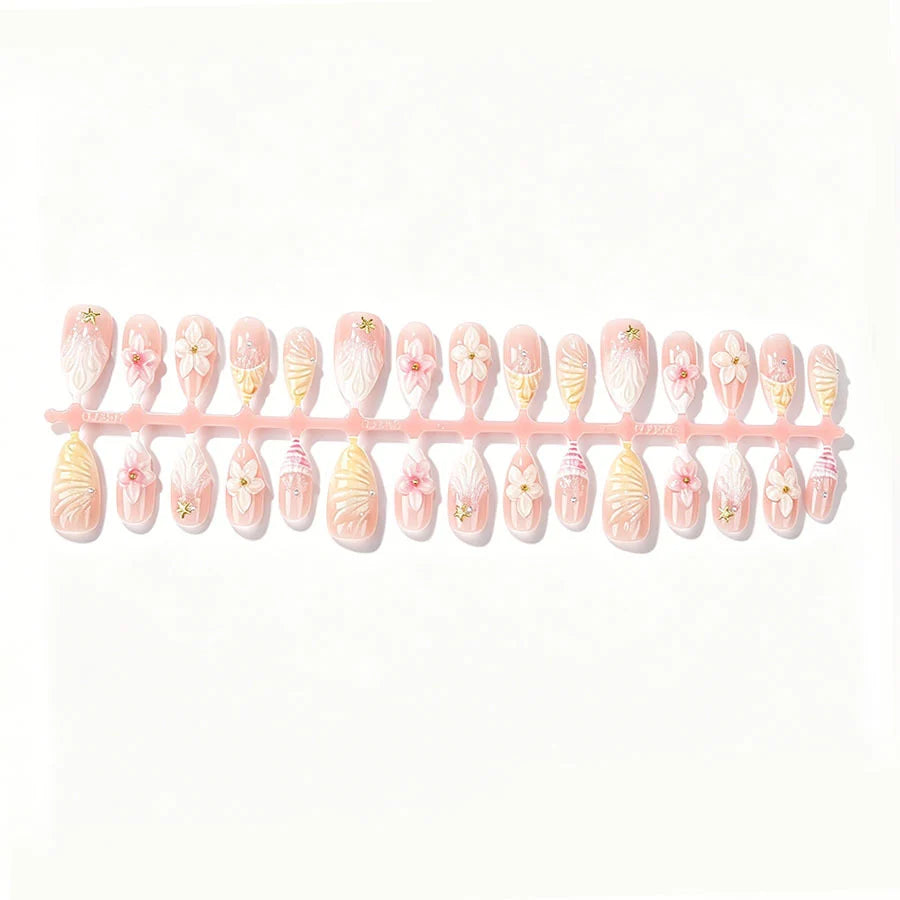 Press-On Nails Floral & Accent Designs Pre-Applied Adhesive