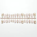 Press-On Nails Floral Accent & Glossy Finish Multiple Sizes