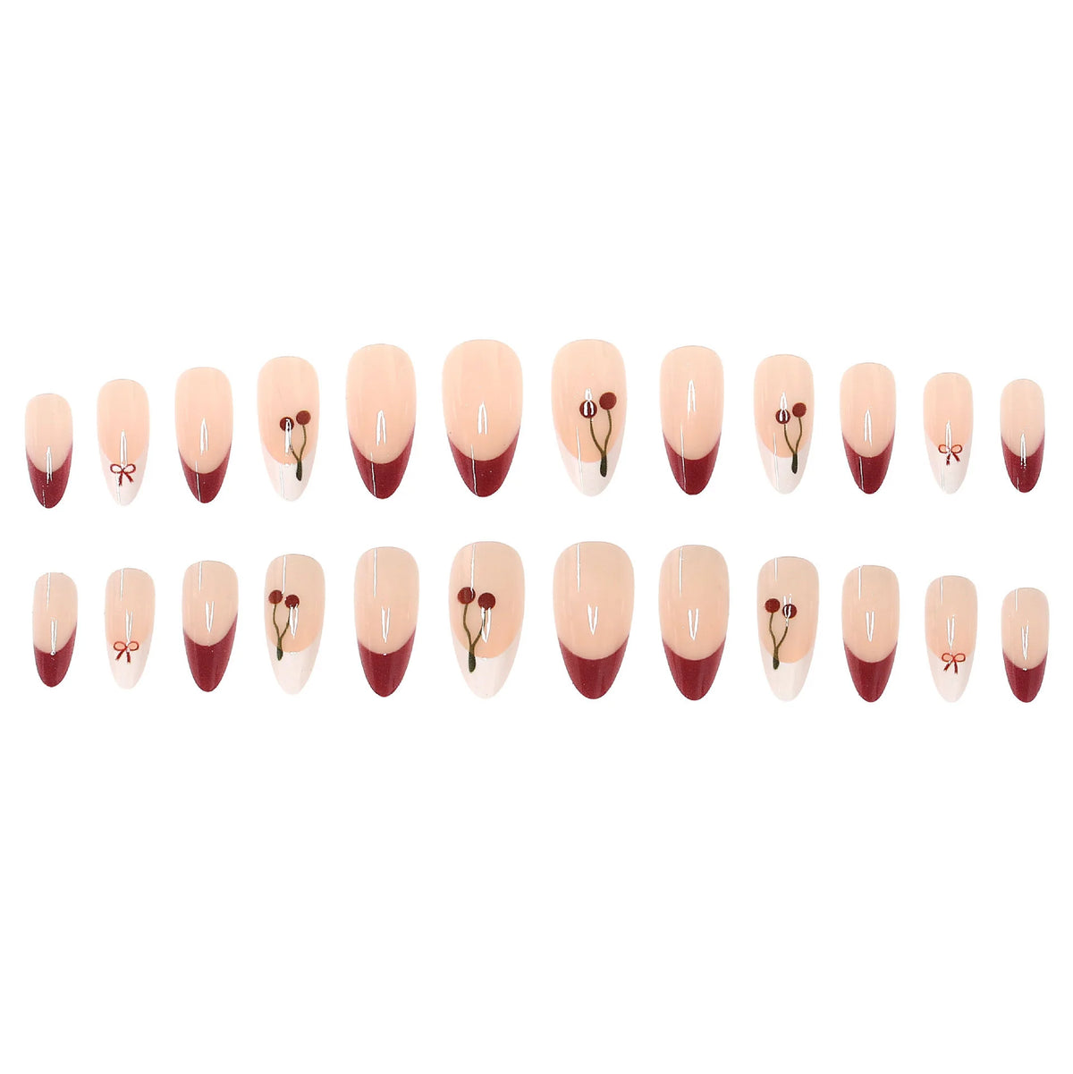 Press-On Nails Floral Accent Long-Lasting Customizable Fit