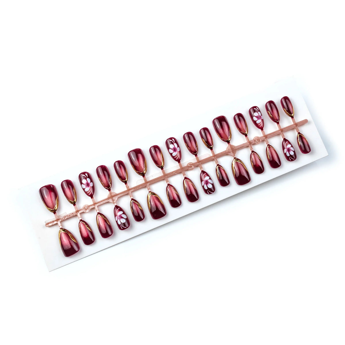 Press-On Nails Floral Accent Reusable & Comfortable Fit