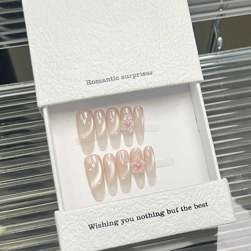 Press-On Nails Floral Accent Reusable & Easy Application