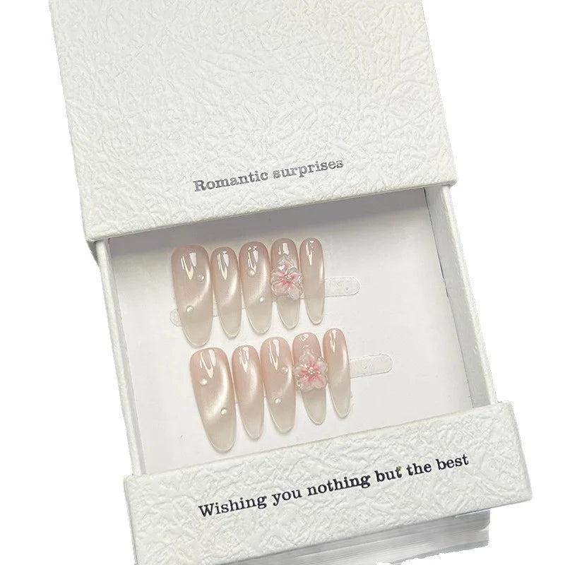 Press-On Nails Floral Accent Reusable & Easy Application
