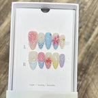 Press-On Nails Floral Accent Reusable Long-Lasting Hold