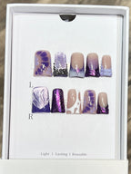 Press-On Nails Floral Accent Reusable Long-Lasting Hold