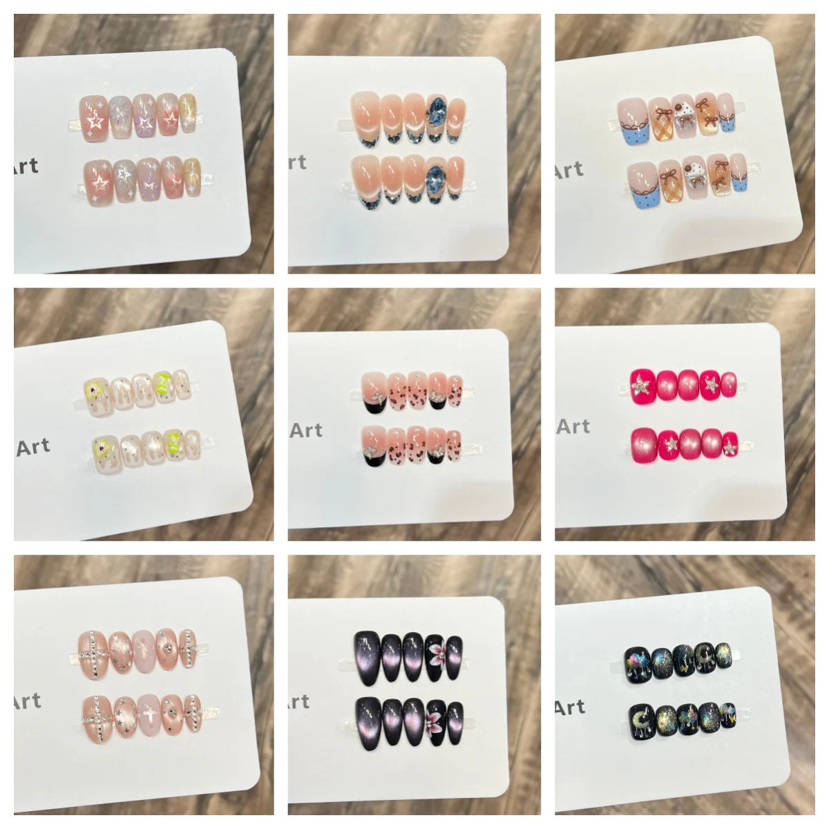 Press-On Nails Floral Accent Reusable Long-Lasting Hold