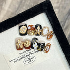 Press-On Nails Floral Accent Reusable Long-Lasting Hold