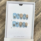 Press-On Nails Floral Accent Reusable Long-Lasting Hold