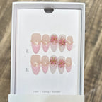 Press-On Nails Floral Accent Reusable Long-Lasting Hold
