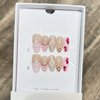 Press-On Nails Floral Accent Reusable Long-Lasting Hold