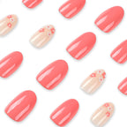 Press-On Nails Floral Accents Durable & Comfortable