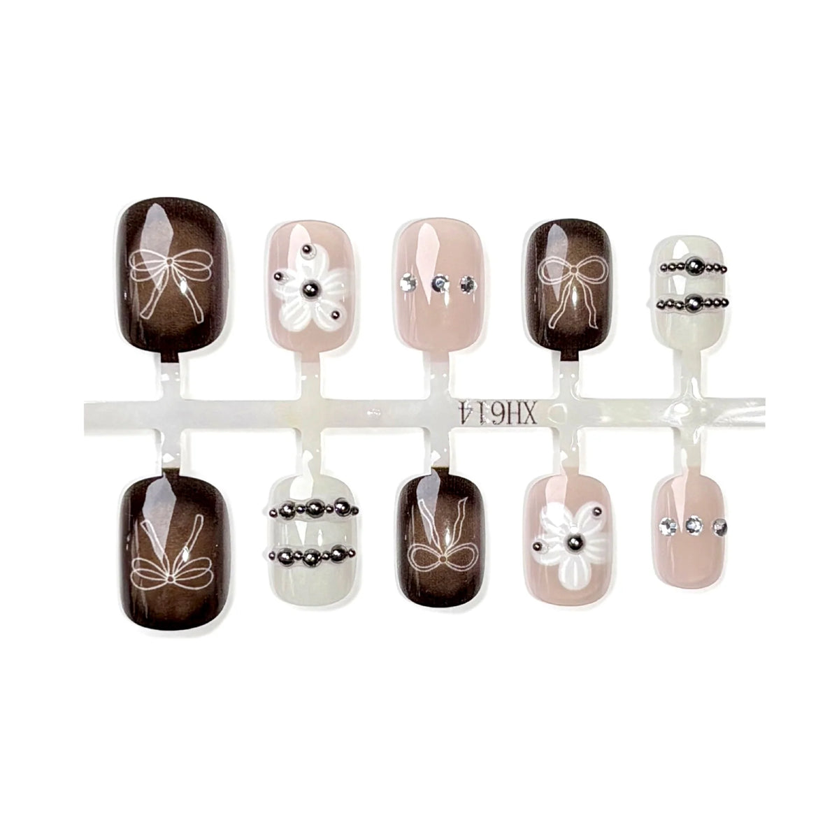 Press-On Nails Floral Accents Reusable & Long-Lasting