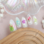 Press-On Nails Floral Acrylic Adhesive Backing