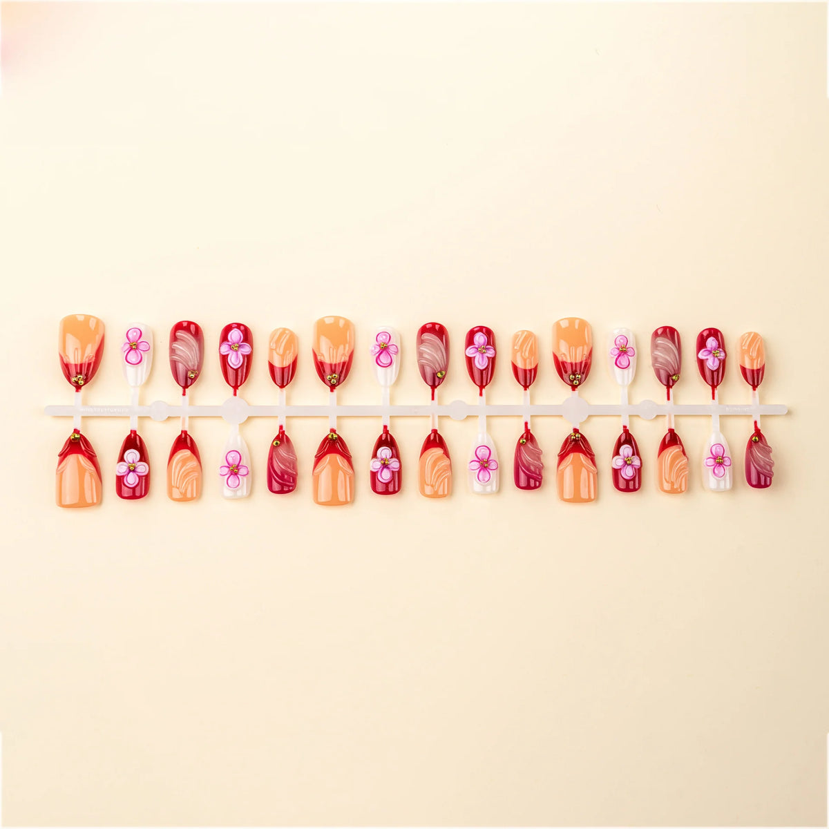 Press-On Nails Floral Acrylic Adhesive Tabs