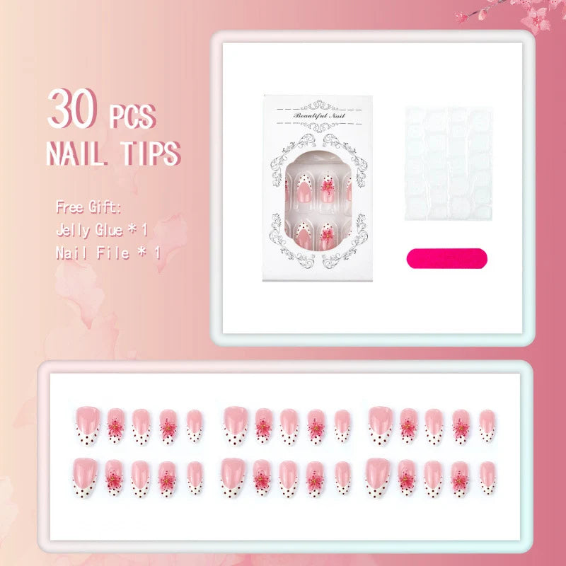 Press-On Nails Floral Acrylic Comfort Fit