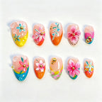 Press-On Nails Floral Acrylic Easy Application & Long-Lasting Wear