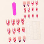 Press-On Nails Floral Acrylic Gloss & Matte