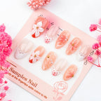 Press-On Nails Floral Acrylic Long-Lasting
