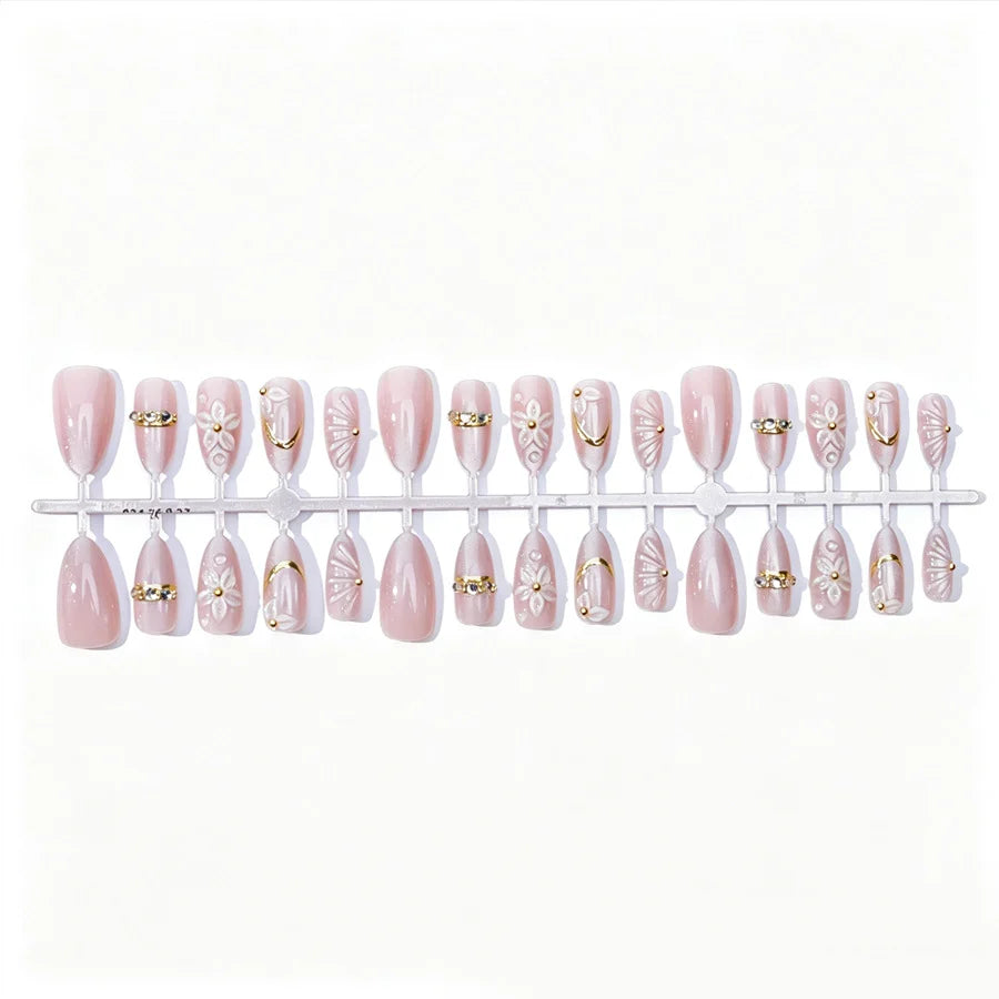Press-On Nails Floral Acrylic Multiple Sizes