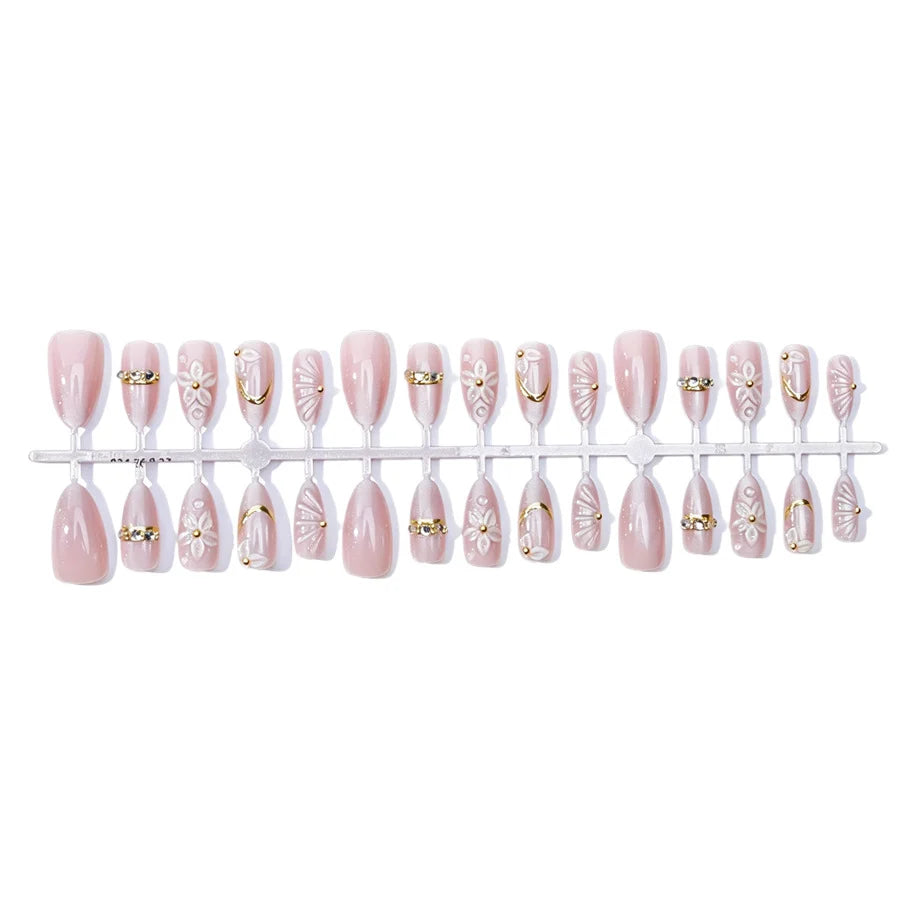 Press-On Nails Floral Acrylic Multiple Sizes
