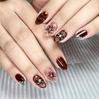 Press-On Nails Floral Acrylic Reusable